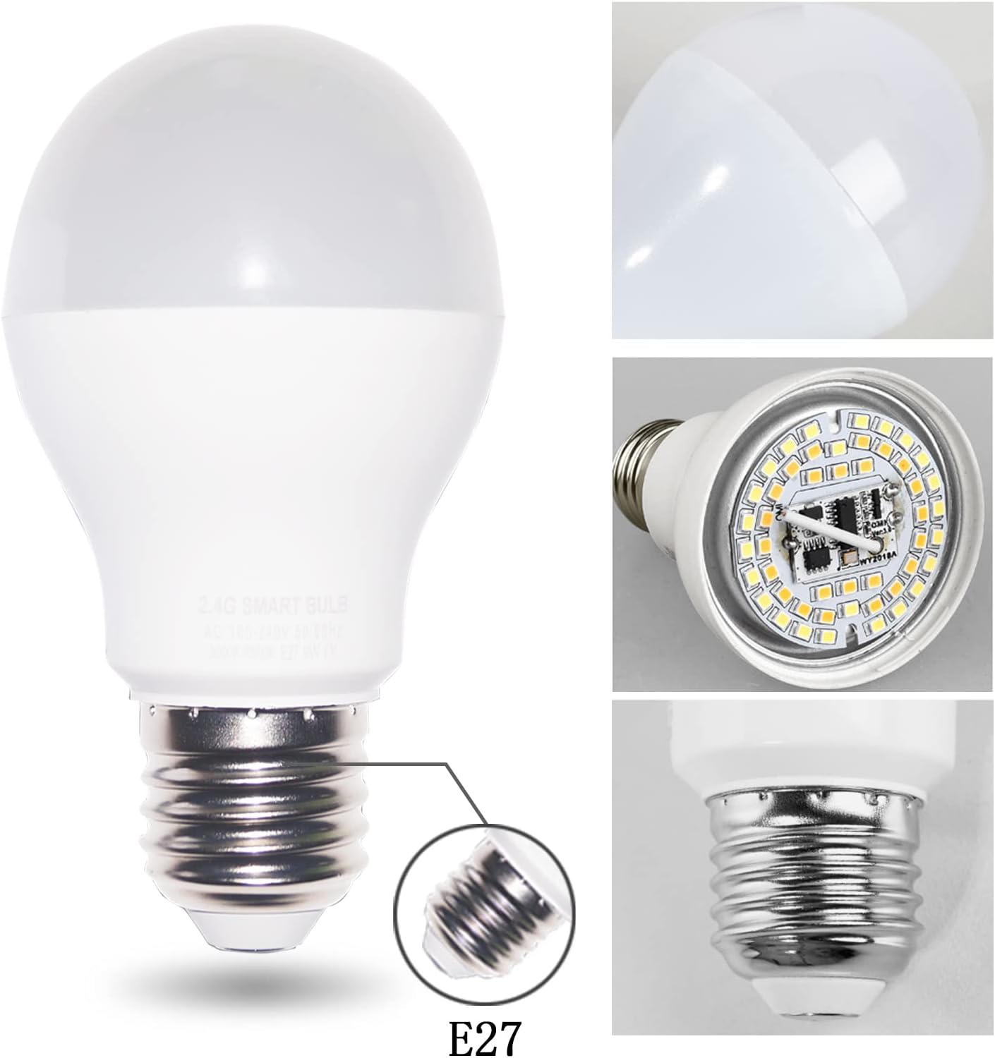 Smart Led Light-Bulb Dimmable with Remote-Control E27 9W Light Bulbs Adjustable Color Temperature (Warm/Cool) and Brightness, 2 Pack (2 Bulbs + 1 Remote) - Image 2